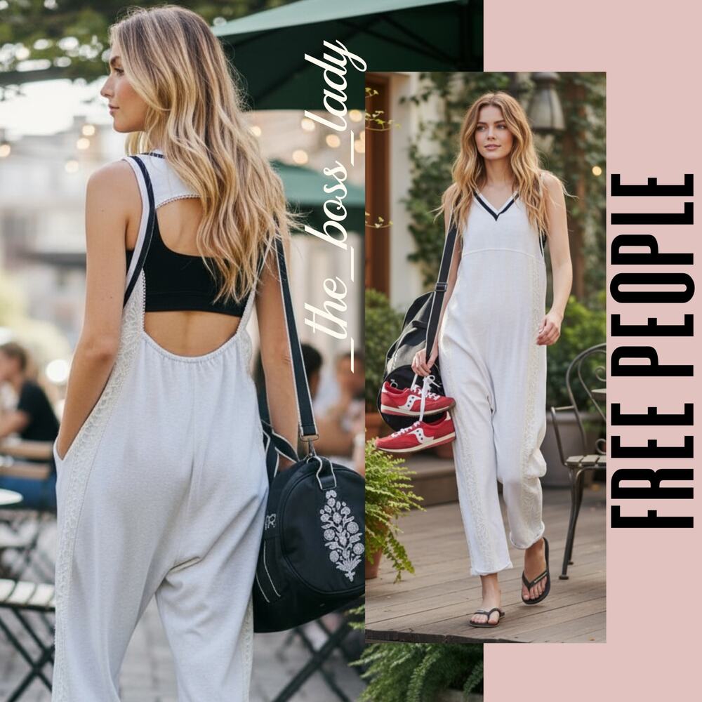 Free People jumpsuit one piece cotton lace onesie romper Movement Small